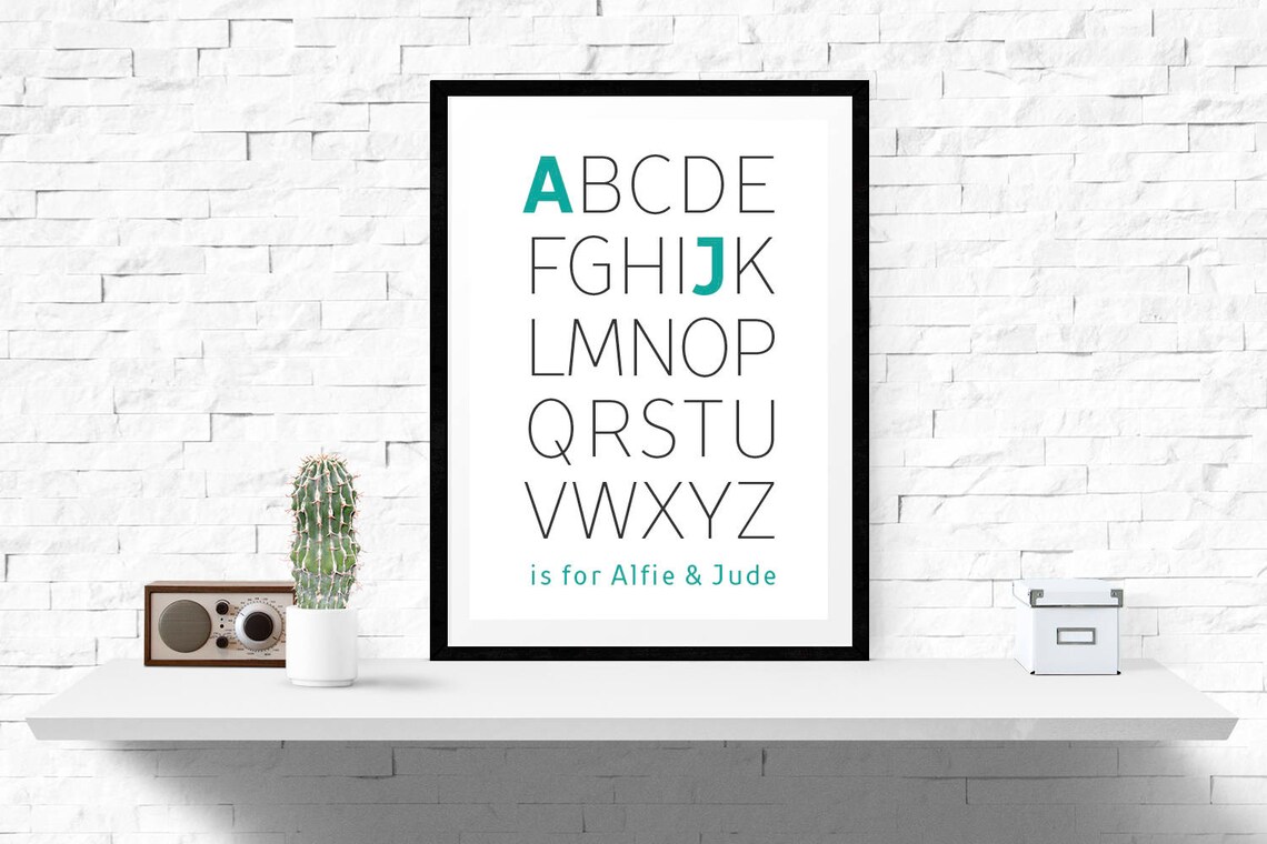 Personalised Alphabet Print, Custom Name Message