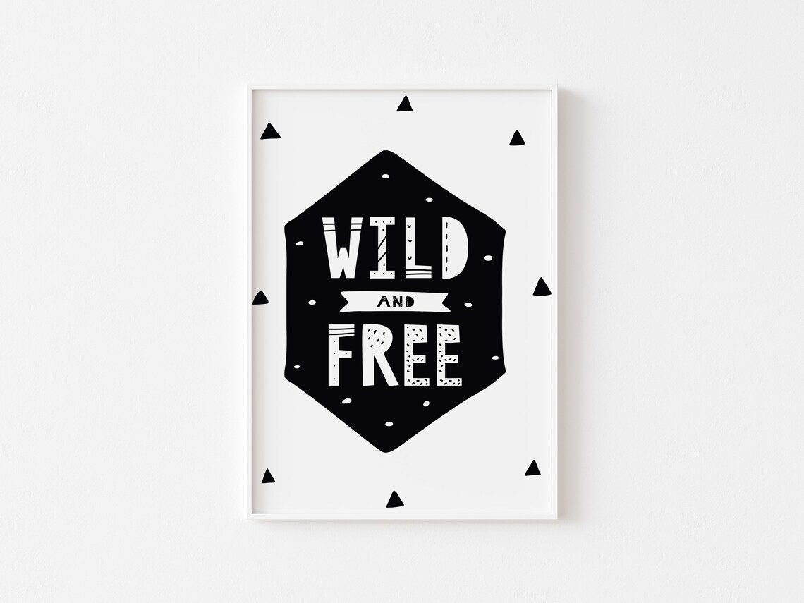 Wild And Free Scandi Nursery Minimalist Art Print