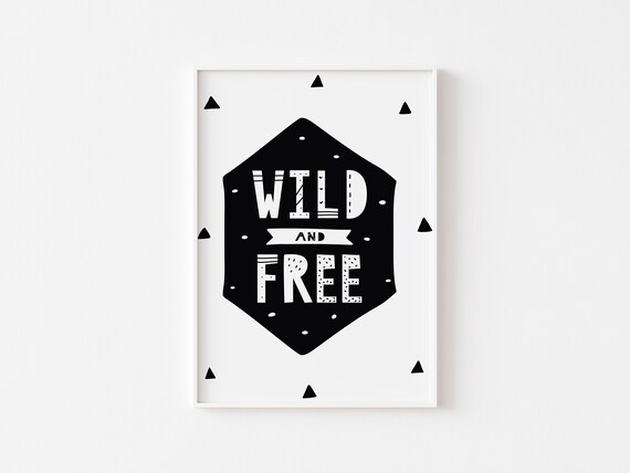 Wild And Free Scandi Nursery Minimalist Art Print
