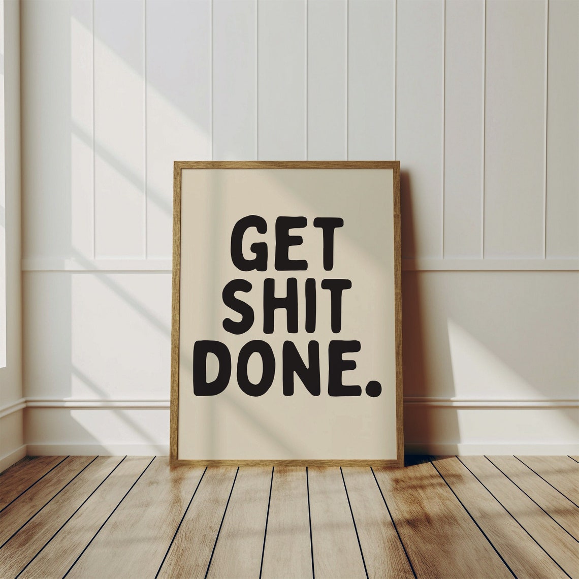 Get Shit Done Bold Motivational Typography Workspace Office Wall Art