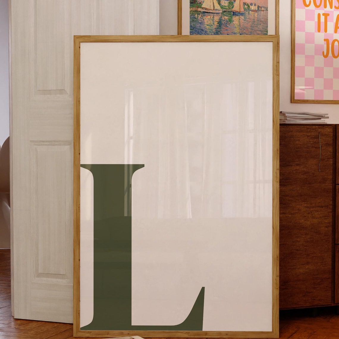 Letter L Poster, Preppy Room Decor