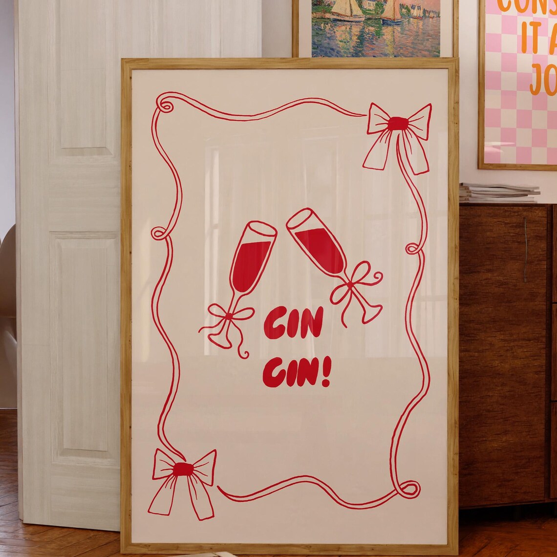 Cin Cin Wine Print, Italian Quote Poster - Image 3