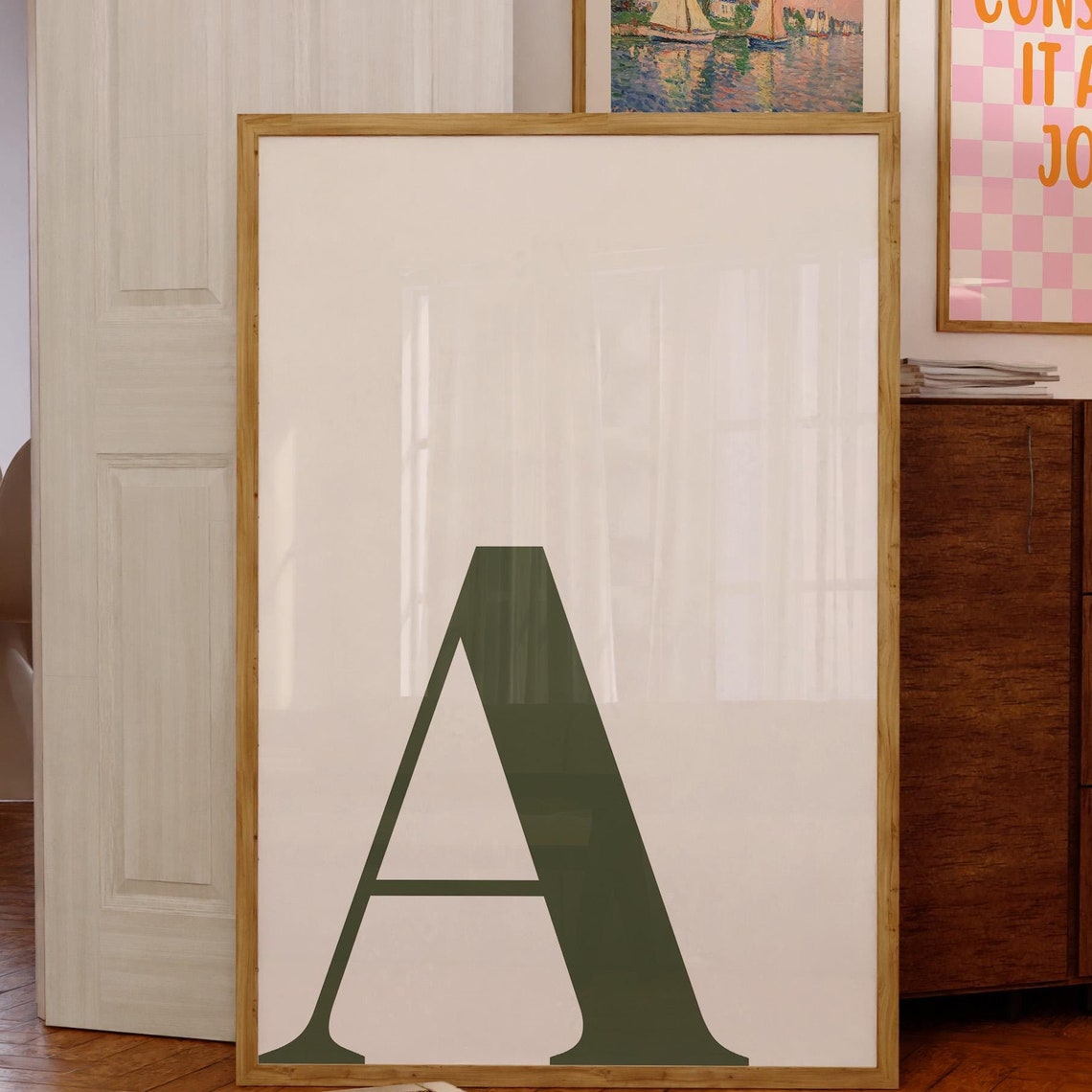 Letter A Poster, Preppy Room Decor