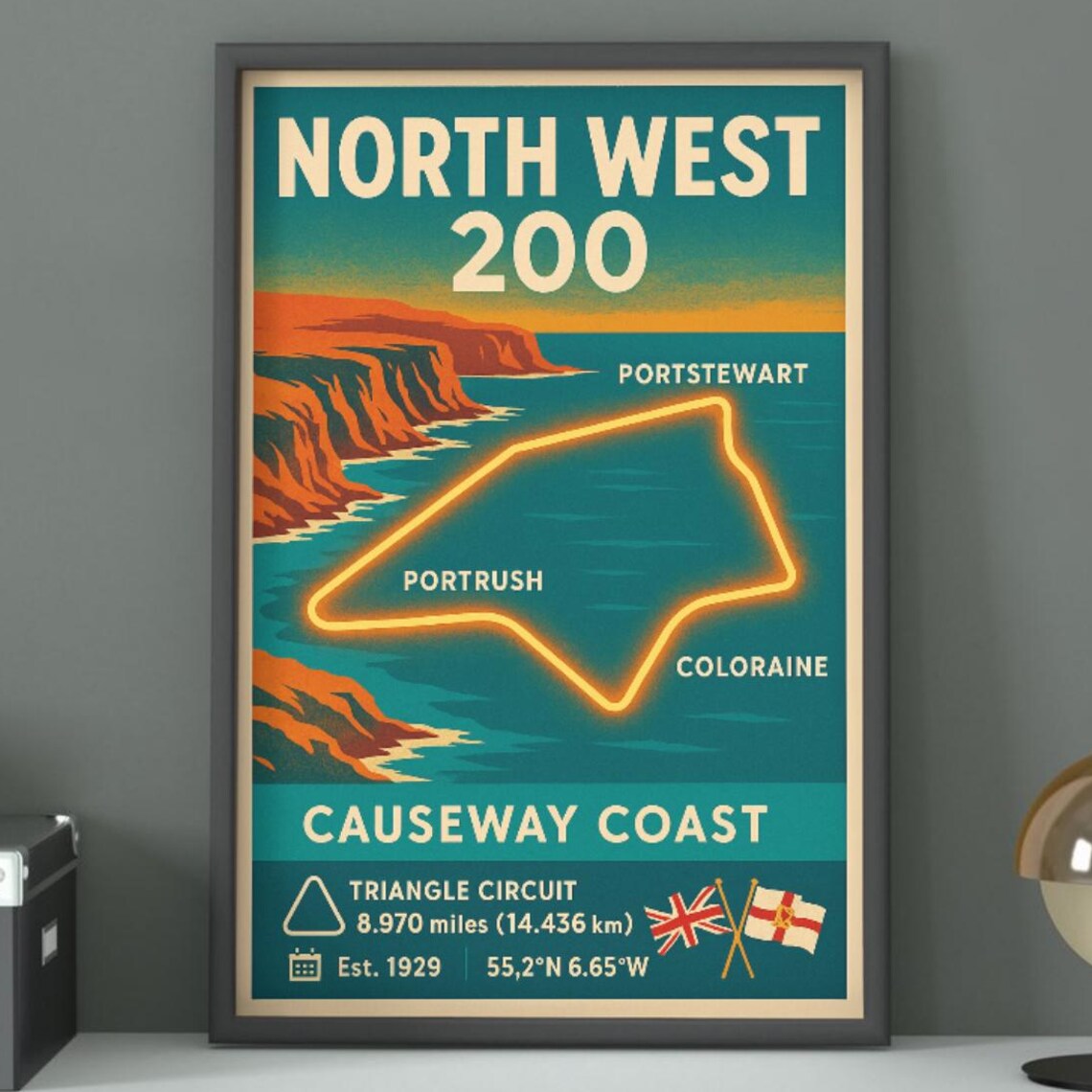 North West 200 Causeway Coast Triangle Circuit Racing Poster