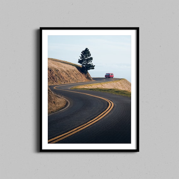 Van Life Wall Art Bus Photo Print Vanagon Photography Pacific Coast Highway Fine Boho Home Decor Surfing Lifestyle