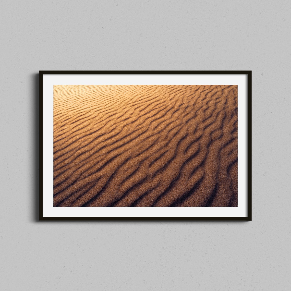 Golden Sand Dunes Wind Ripples Abstract Desert Texture Photo Poster