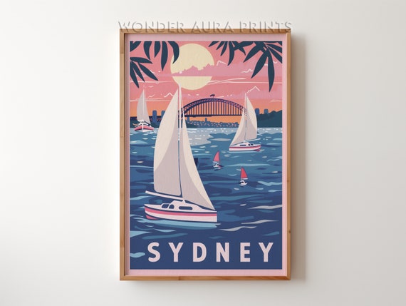 Sydney Travel Print Poster City Wall Art Prints Trendy Wonder Aura
