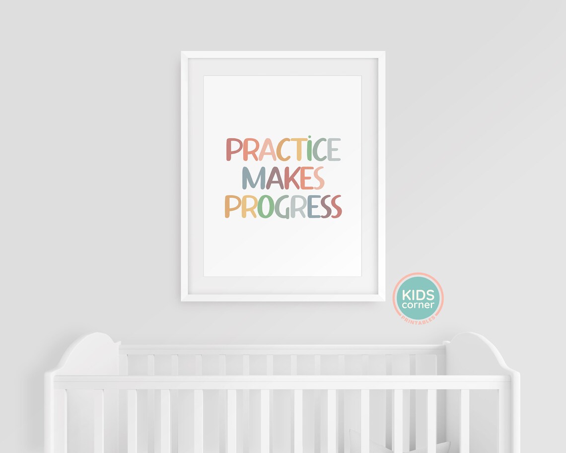 Practice Makes Progress Positive Quote Art, Boho - Image 2