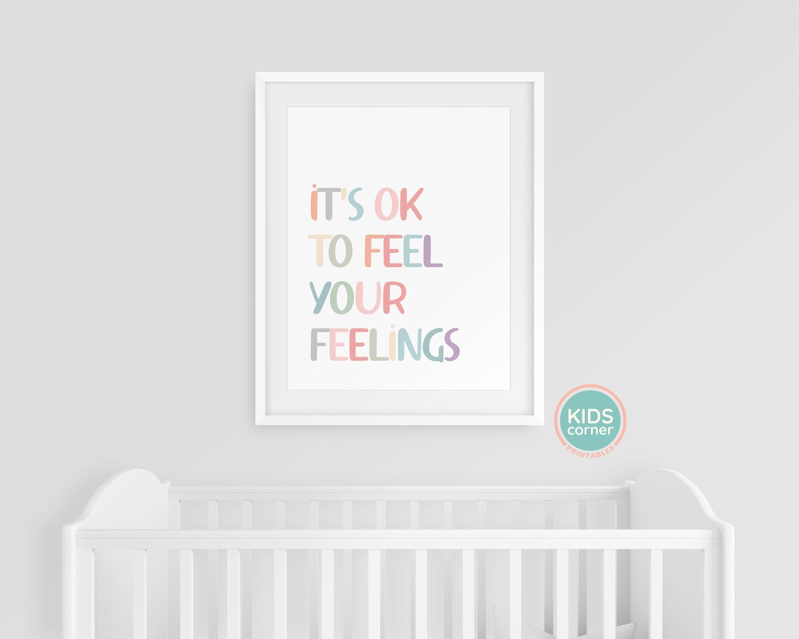 It[0s Ok To Feel Your Feelings Art Print, Kids Decor - Image 3