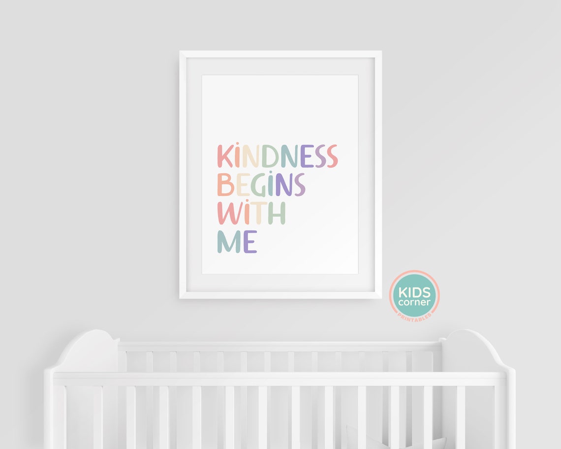 Kindness Begins With Me Multicolor Kids Classroom Quote Poster - Image 3