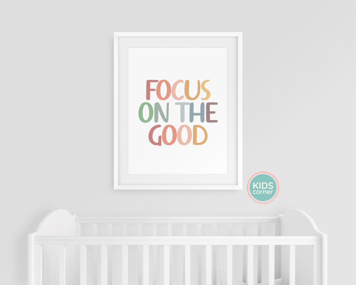 Focus On The Good Multicolor Pastel Hand Lettered Quote Poster - Image 3
