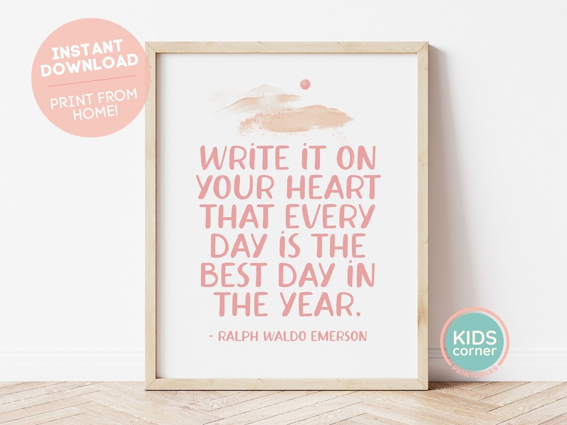Ralph Waldo Emerson Quote Art Print, Daily Inspiration