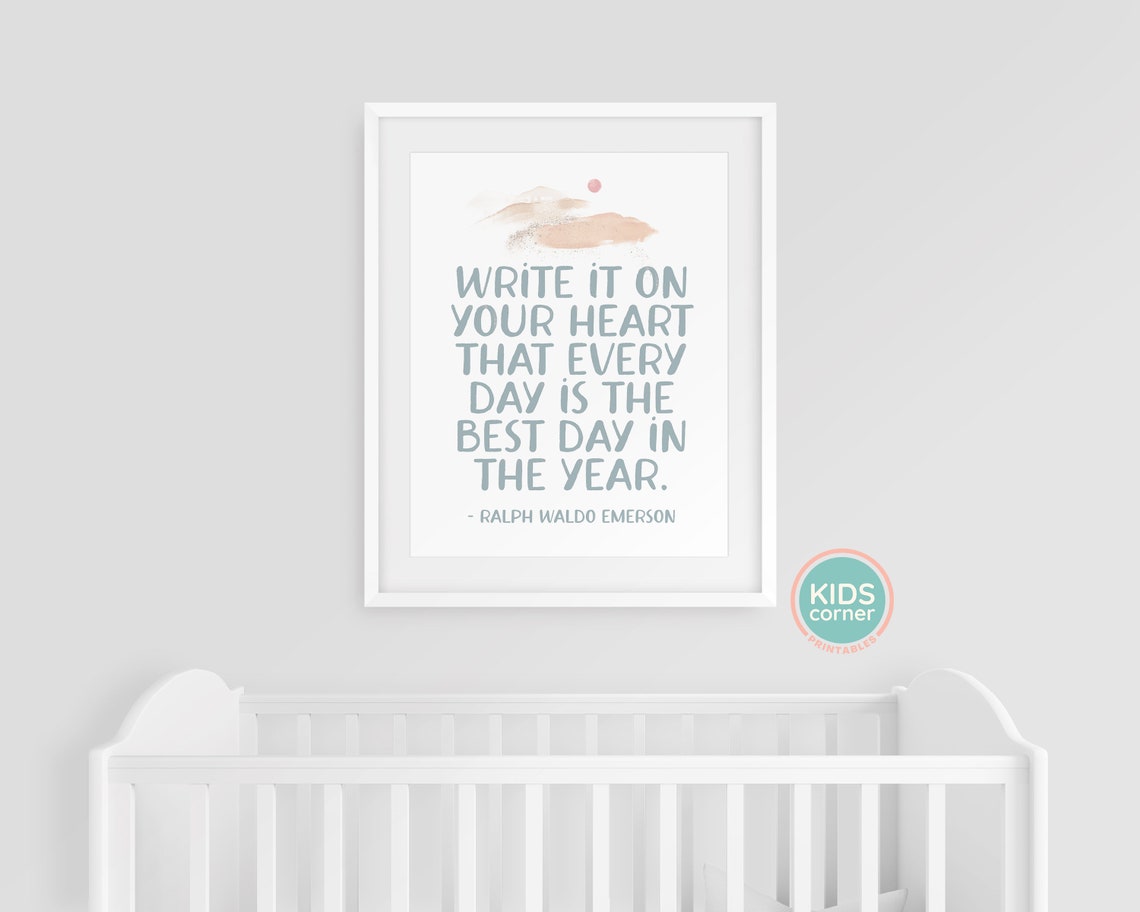 Write It On Your Heart Ralph Waldo Emerson Best Day Quote Poster - Image 3