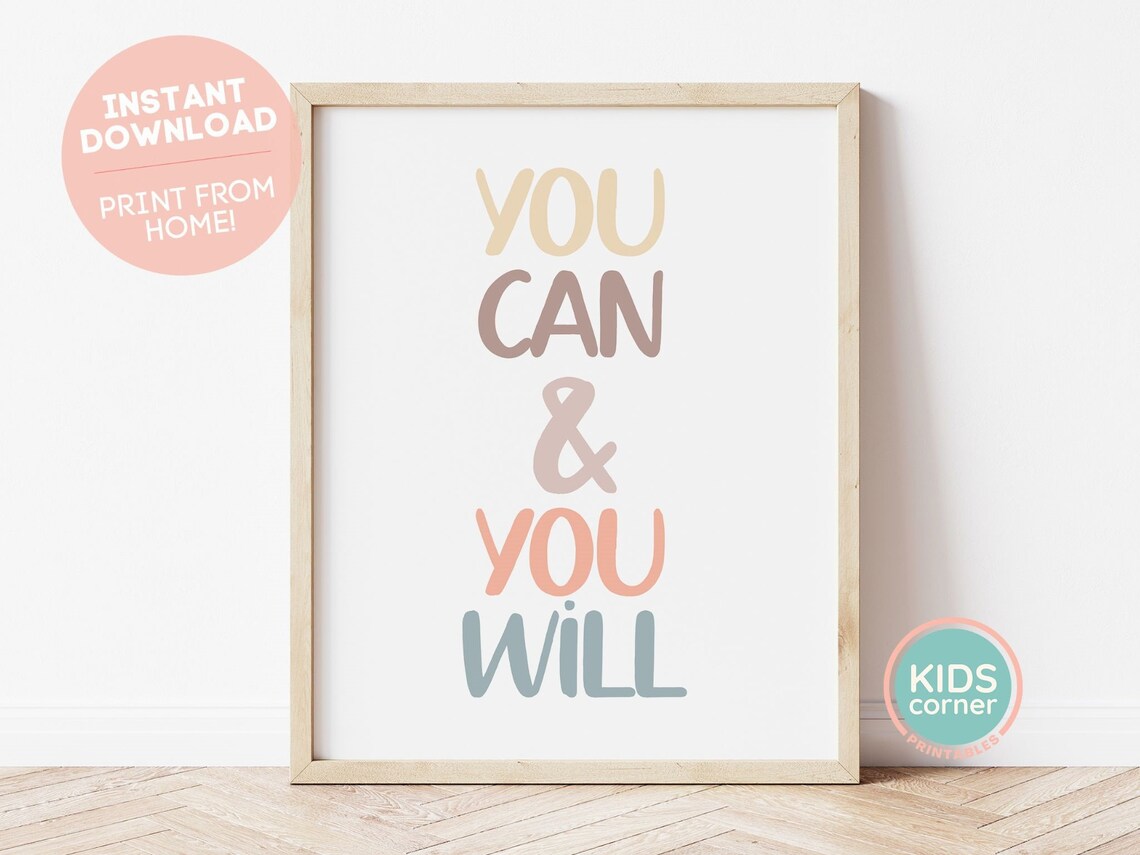 You Can and You Will Short Motivational Confidence Quote Poster