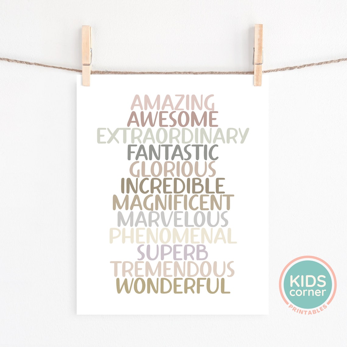 Amazing Awesome Extraordinary Positive Words Wall Quote Poster - Image 2