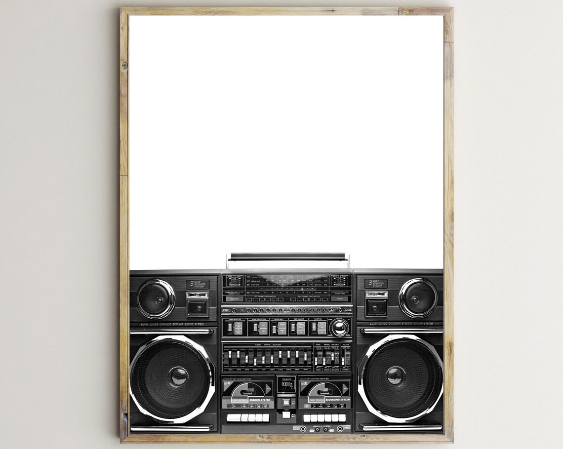 Ghettoblaster Retro Vintage Poster, Portable Cassette Player