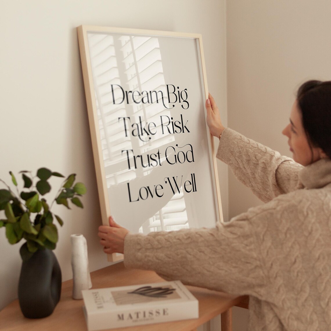 Dream Big Take Risk Trust God Love Well Christian Minimal Serif Poster - Image 3