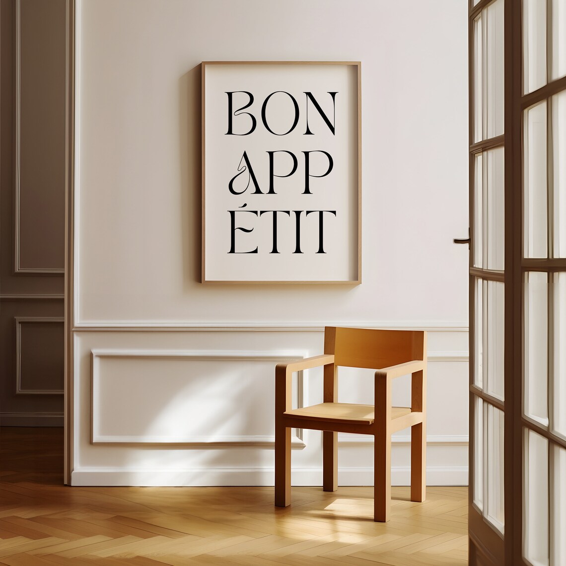 Bon Appetit Kitchen Wall Art, Minimal Modern Decor - Image 3