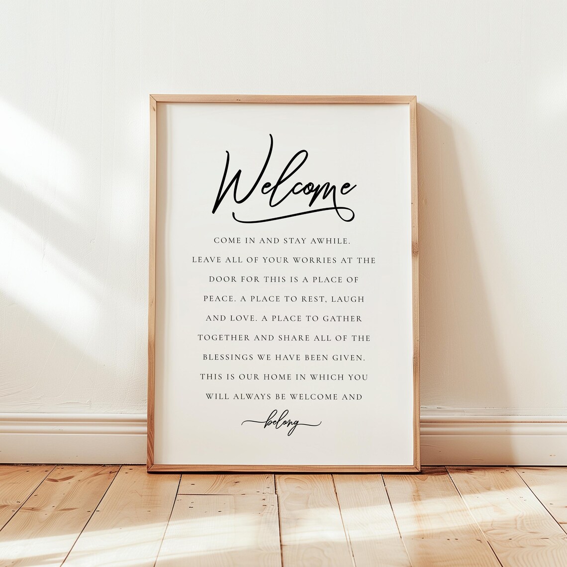 Welcome Come In Stay Awhile Quote Wall Art Print - Image 3