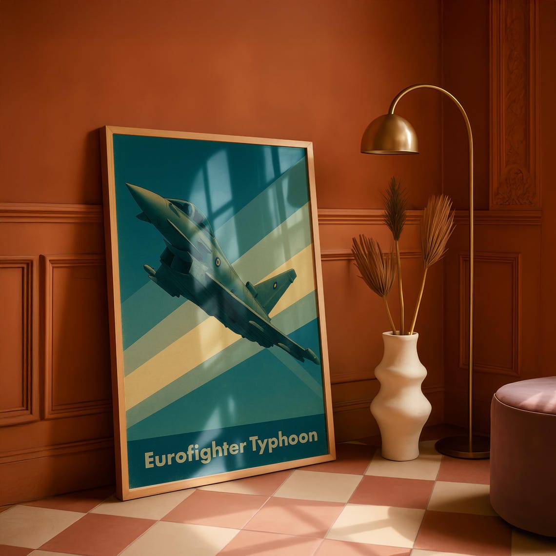 Eurofighter Typhoon Fighter Jet Retro Graphic Aviation Art Poster