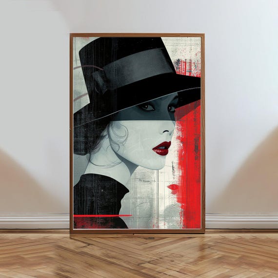 Modern Fashion Woman Art Print Stylish Wall Art For Home Decor Unique Abstract Portrait Poster Contemporary Artwork