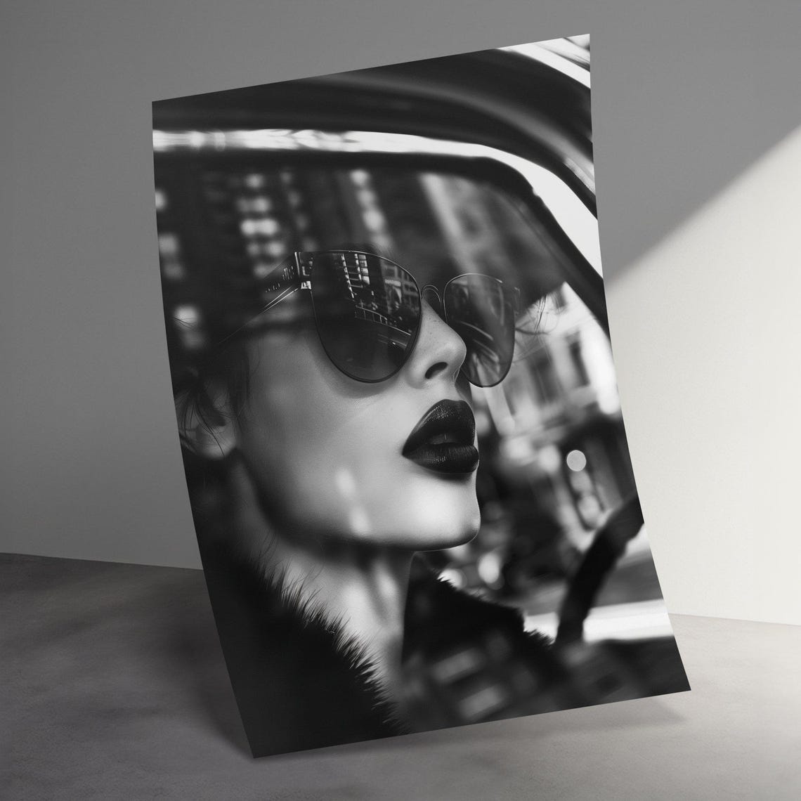 Stylish Black And White Woman Portrait Wall Art Modern Portrait Photography Print Fashionable Home Decor Monochrome Art Print - Image 3