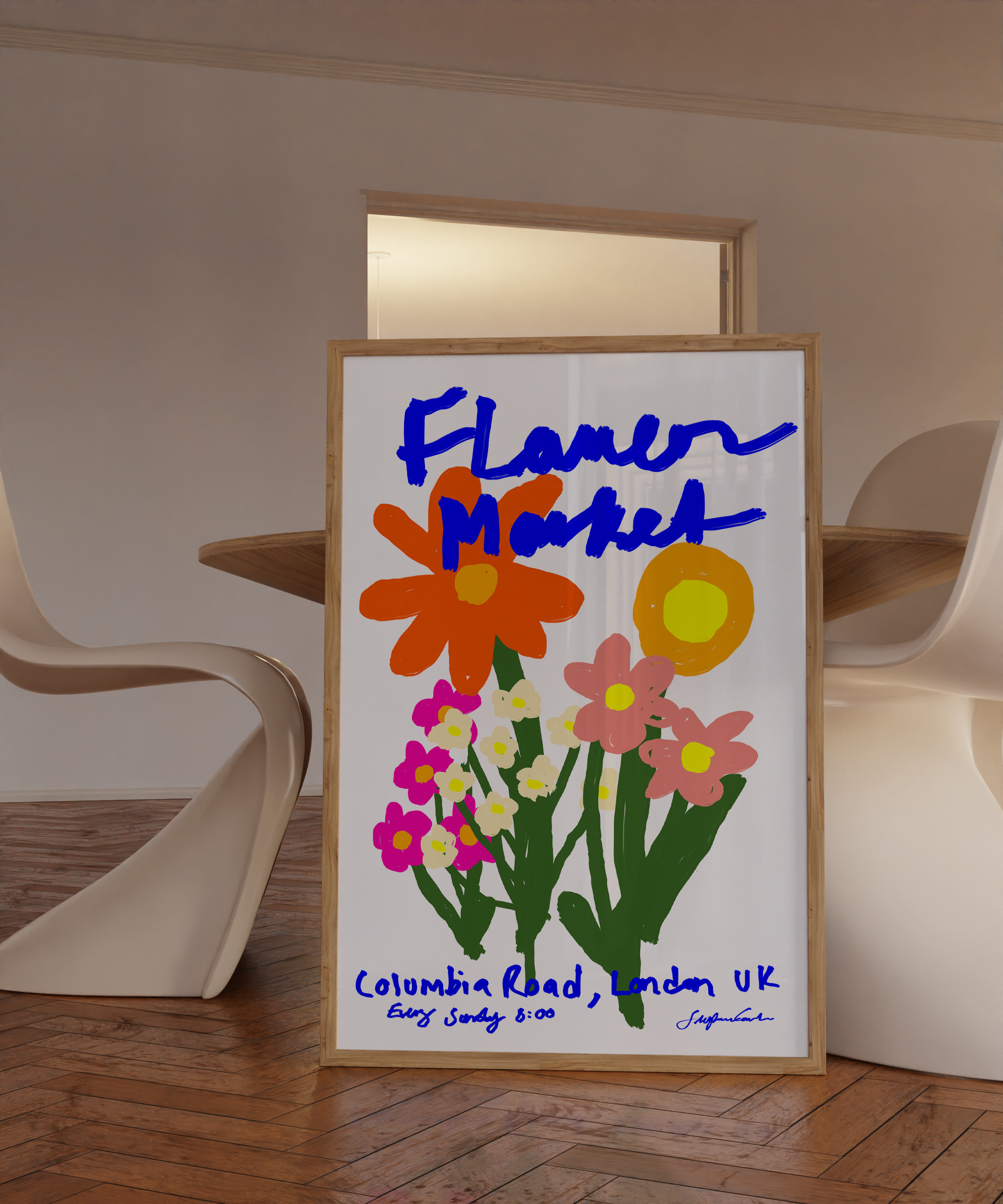 Flower Market Retro Floral Print, Boho London