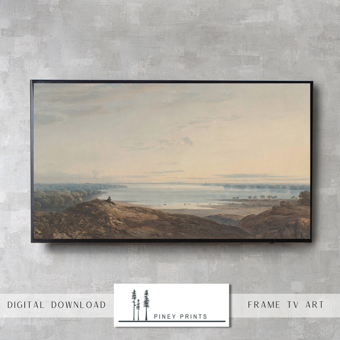 Wide Coastal Bay Vintage Panoramic Landscape Scenic TV Poster - Image 3