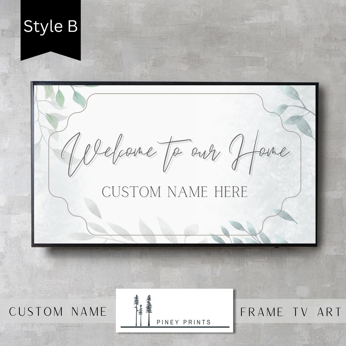 Customized Frame Tv Art Personalized Frame Tv Art Welcome Home Sign Nature Art Tv Airbnb Host Real Estate Showing - Image 2