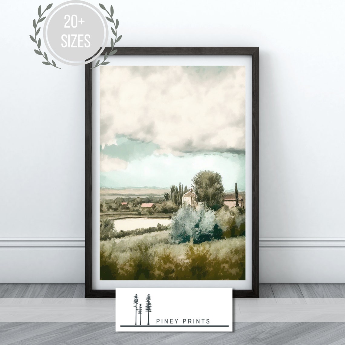French Countryside Impressionist Vintage Landscape Painting Art Gallery Wall Decor Instant Art Rustic Decor - Image 3