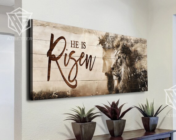 He Is Risen Lion Of Judah Easter Resurrection Scripture Wall Poster