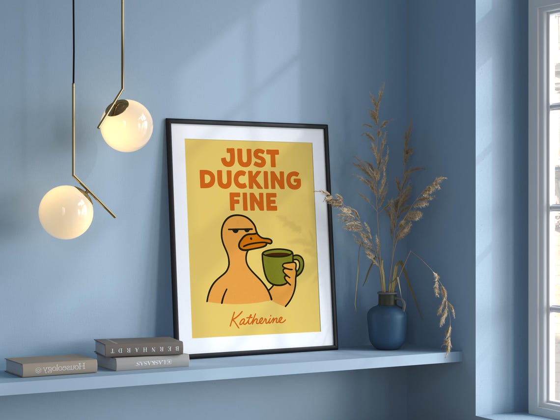 Funny Duck Coffee Poster Print Sarcastic Wall Art Minimalist Animal Humor For Kitchen Office Bathroom - Image 5
