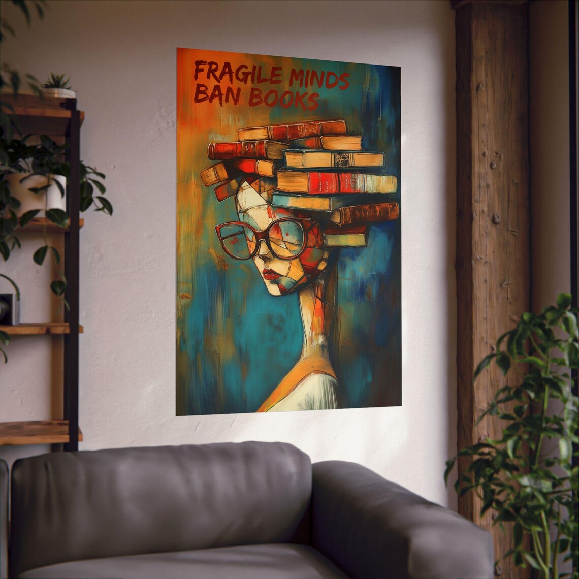 Fragile Minds Ban Books Political Statement Poster - Image 2