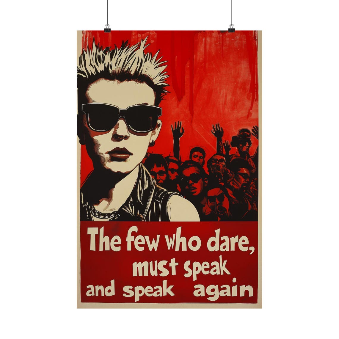 The Few Who Dare Must Speak Punk Crowd Bold Red Protest Poster