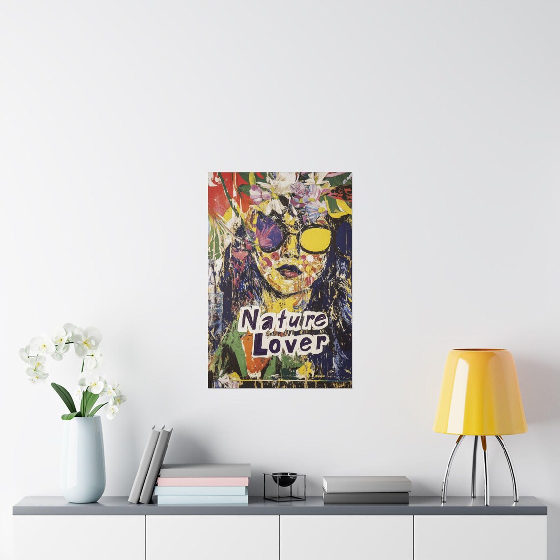 Nature Lover Explosive Floral Face Pop Art Portrait Colorful Print - Image 2