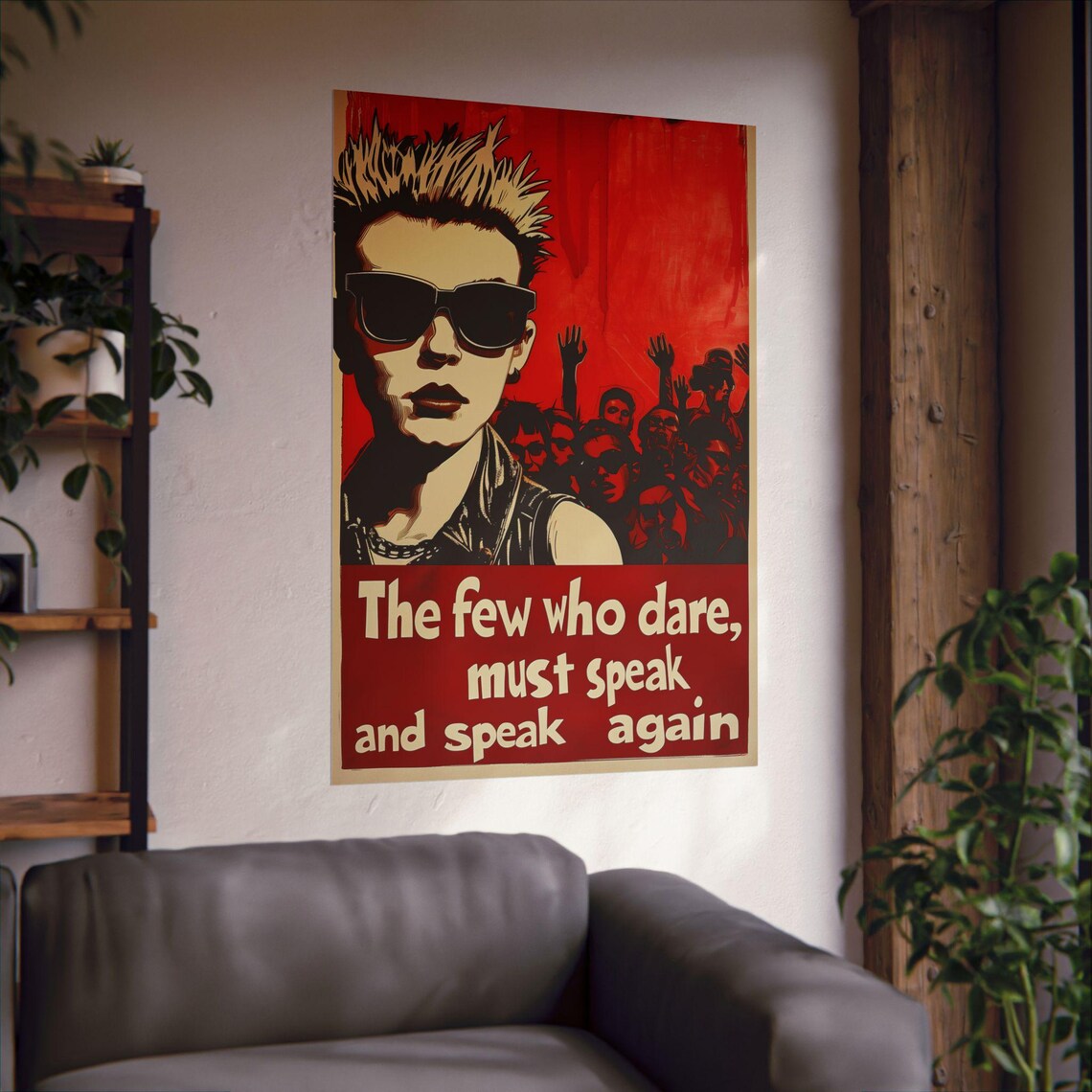 The Few Who Dare Must Speak Punk Crowd Bold Red Protest Poster - Image 3