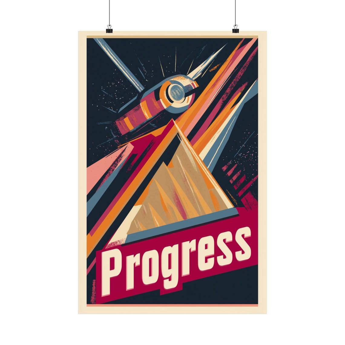 Progress Poster, Home Office Dorm Decor