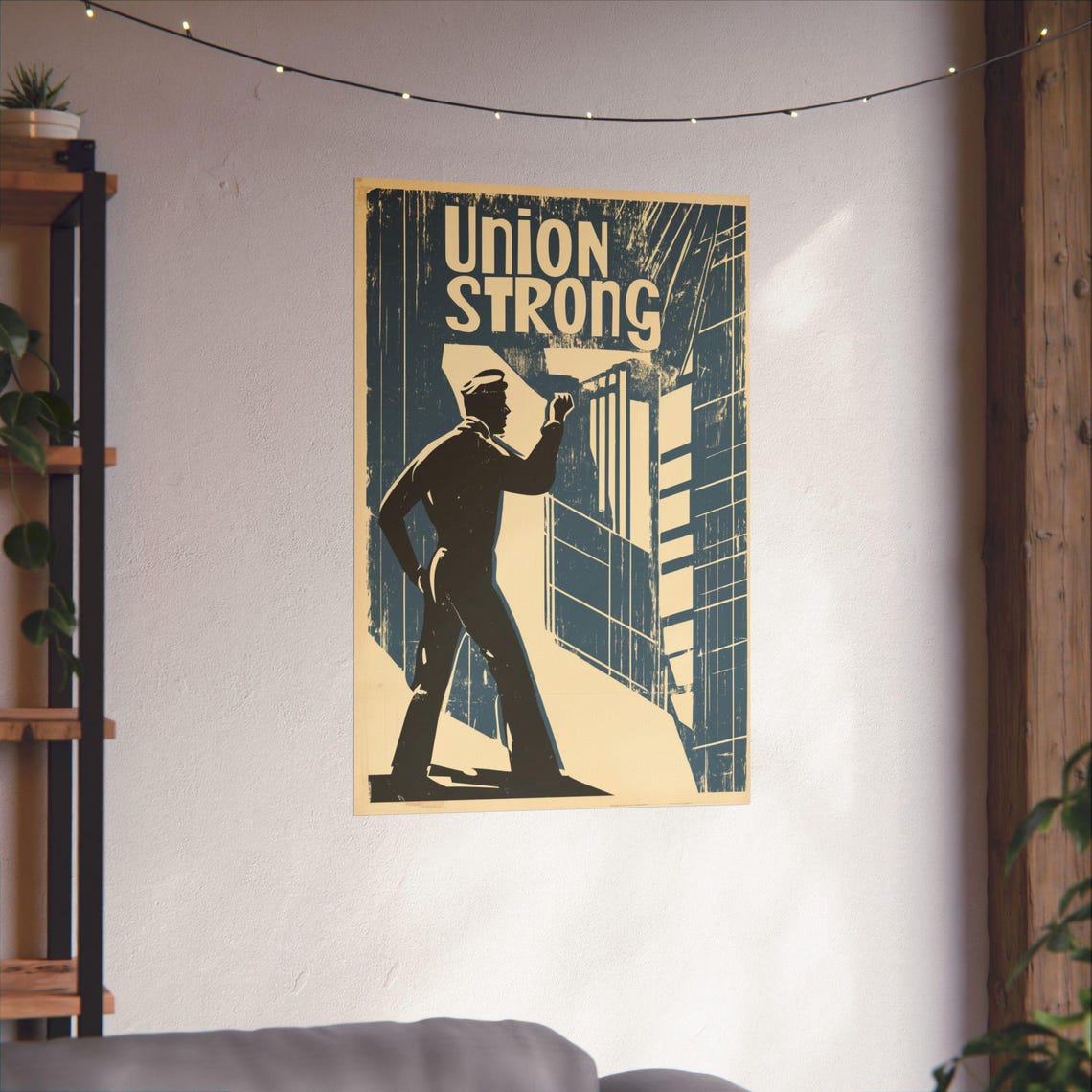 Union Strong Poster Wall Art Bold Statement Poster In A Retro Style Supporting Labor Unions And Workers Rights For Home Office Dorm Decor - Image 3