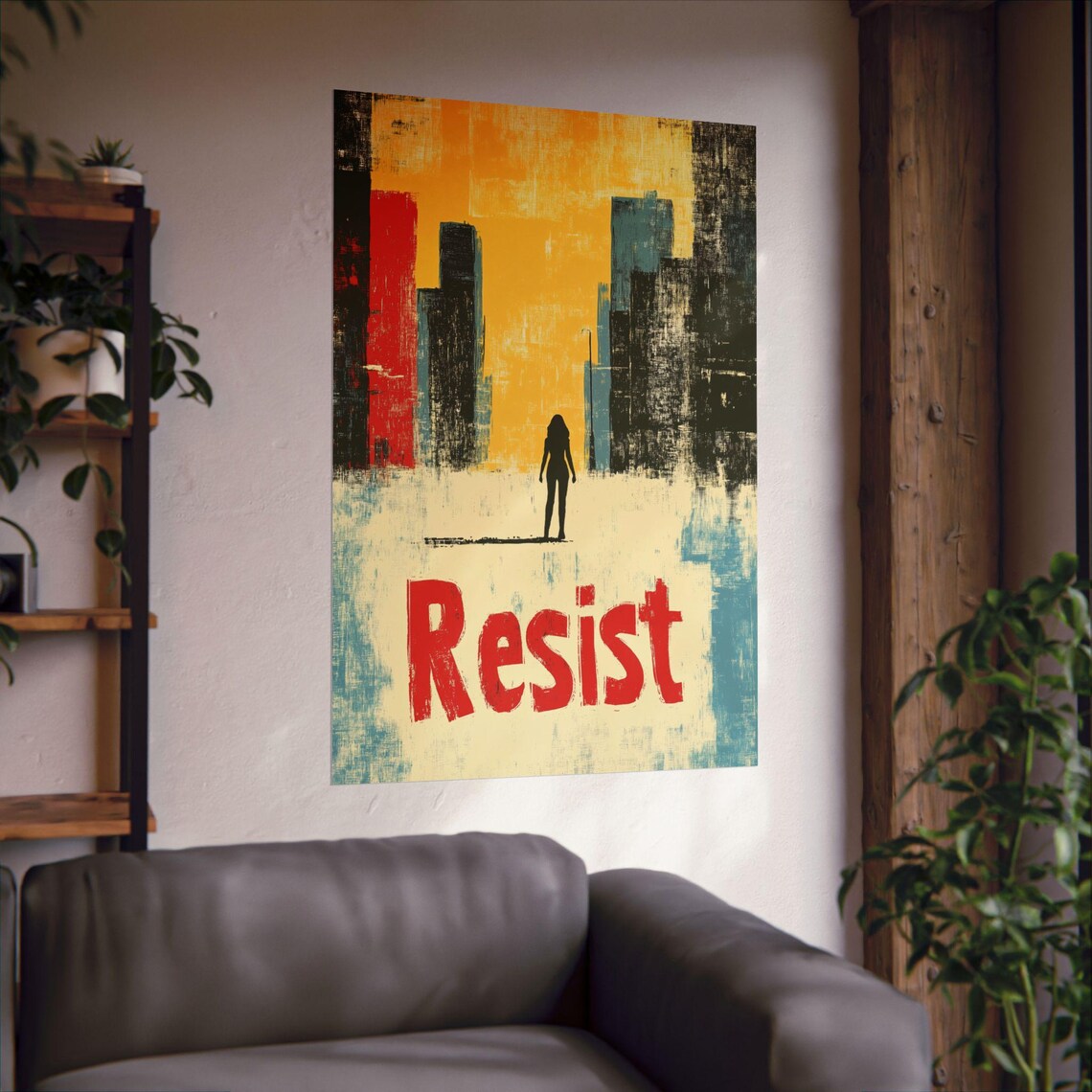 Resist Activist Abstract Art Print, Home Office Decor - Image 2