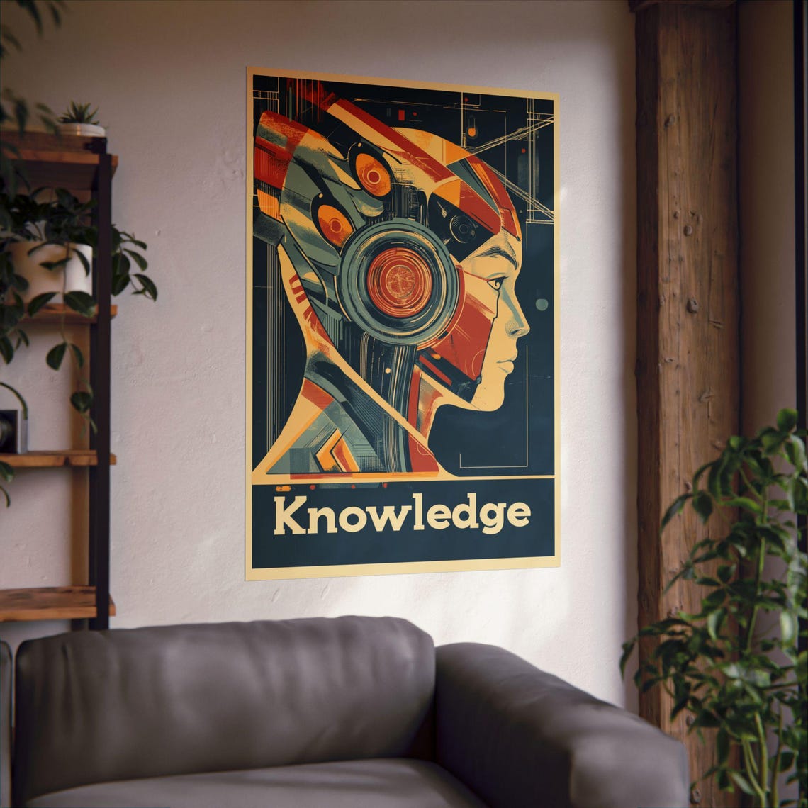 Knowledge Retro Robot Woman Sci Fi Tech Geek Vintage Art Poster - Image 2