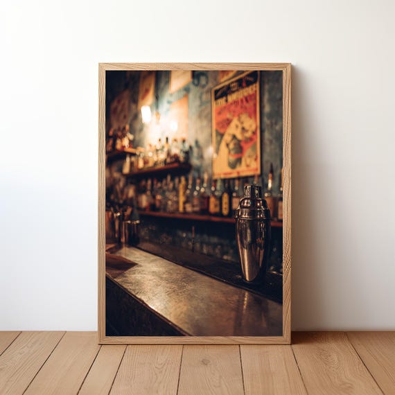Cocktail Bar Wall Art Print Minimalist Modern Vector Drink Poster Home Decor Mixology Bartender Gift Kitchen Illustration Bar31