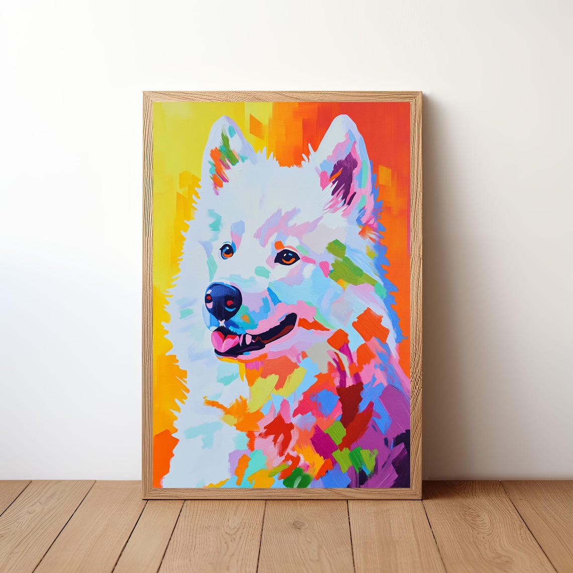 Samoyed Pop Art Dog Portrait Colorful Modern Pet Lover Wall Art