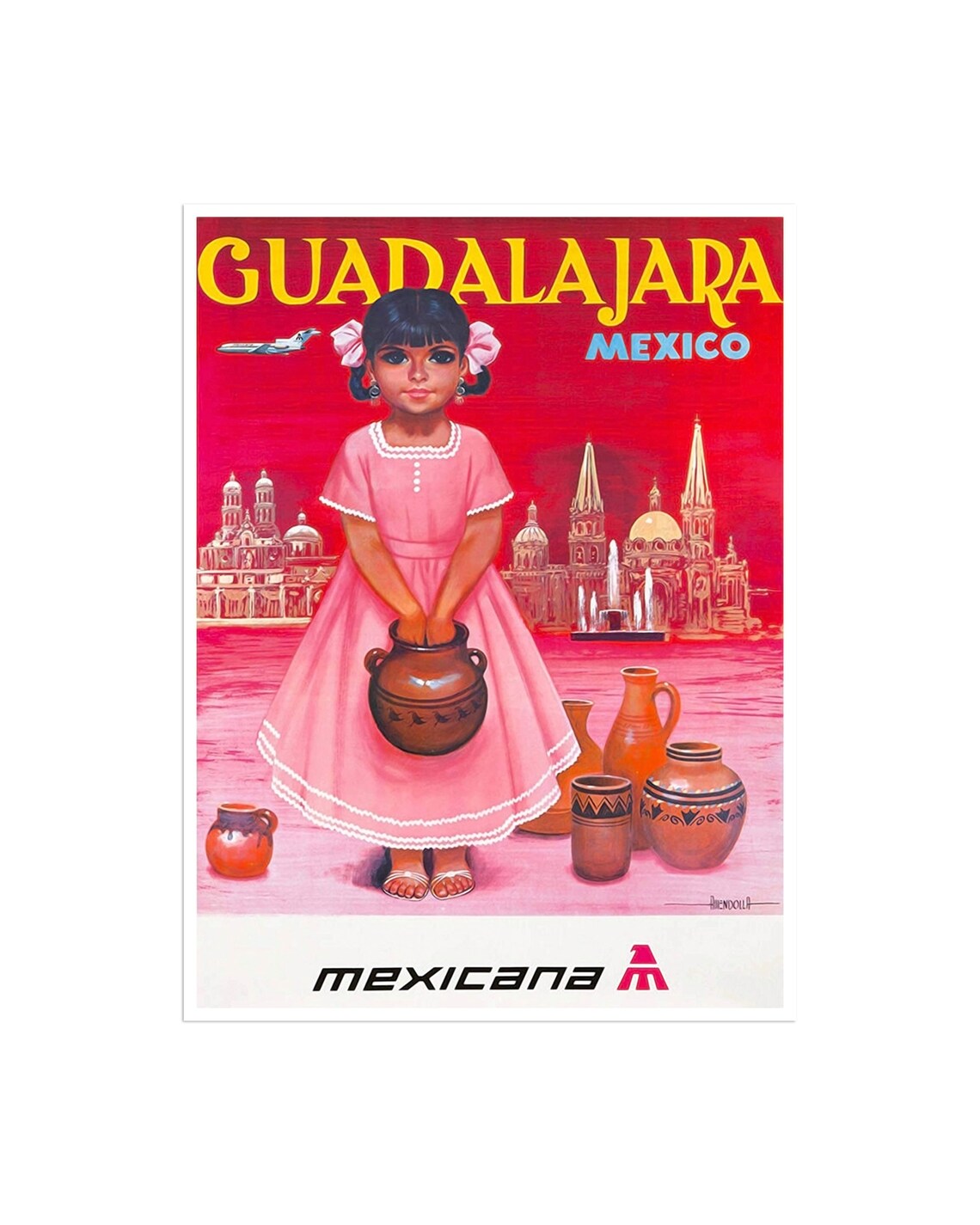 Guadalajara Mexico Travel Poster, Home Decor