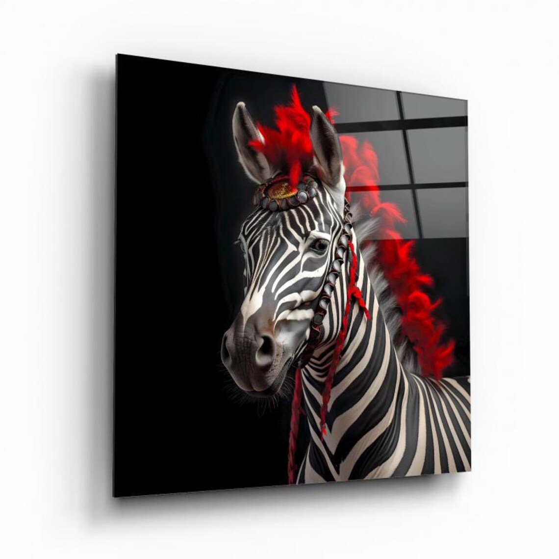 Elegant Zebra Portrait Wall Art Tempered Glass Print Modern Animal Wall Decor Luxury Glass Wall Art For Home And Office - Image 3