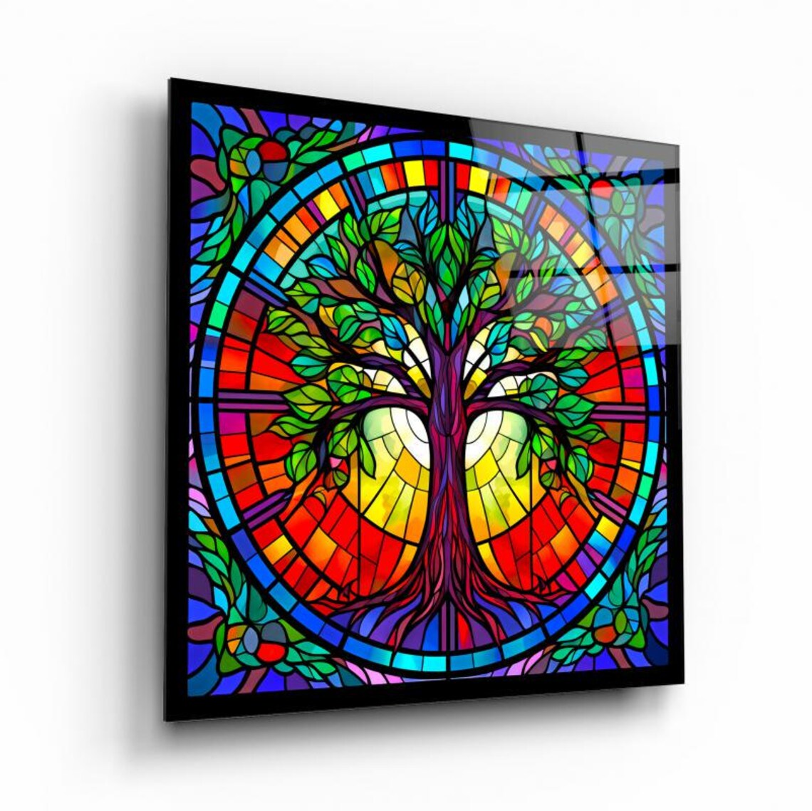 Elegant Tree Of Life Wall Art Tempered Glass Print Modern Nature Decor Luxury Glass Wall Art For Home And Office - Image 2