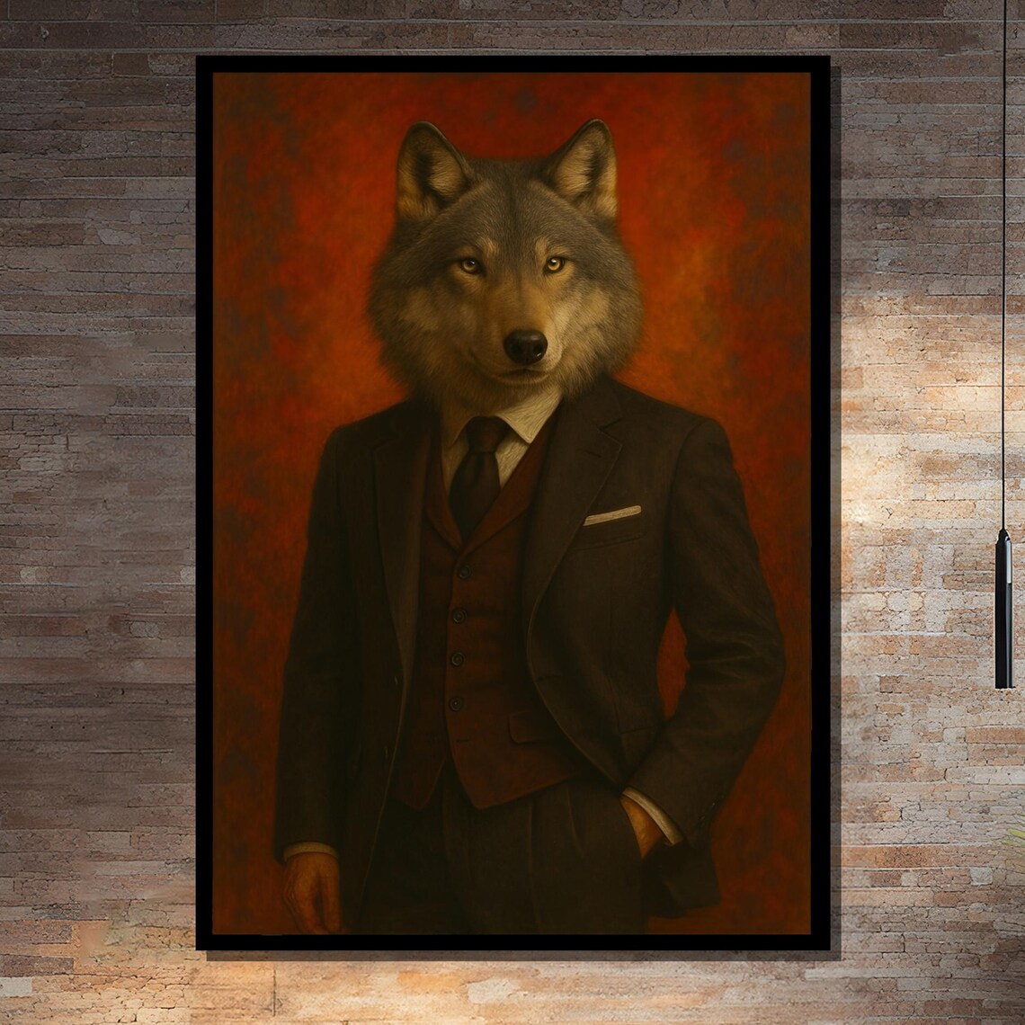 Alpha Wolf In Executive Suit, Office Statement Art Print