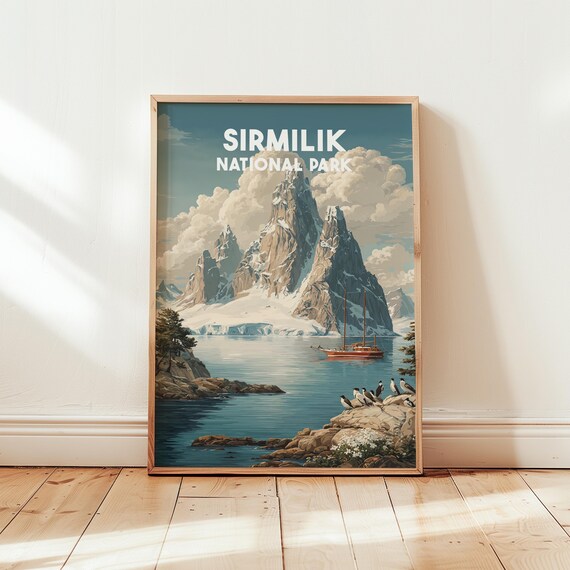 Sirmilik National Park Arctic Peak Vintage Canada Travel Poster