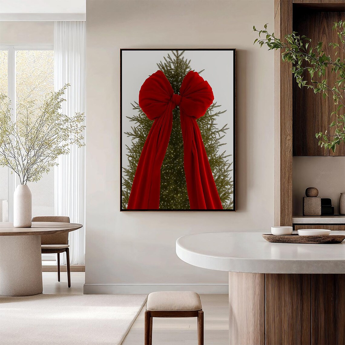 Christmas Tree Poster, Minimalist Holiday Decor