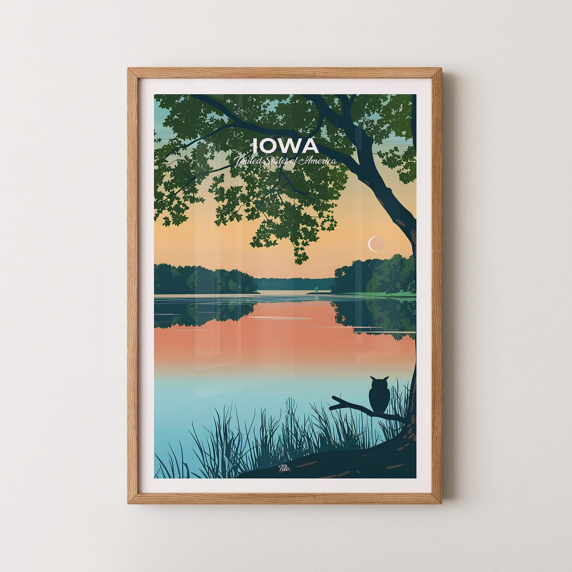 Iowa Poster Iowa Travel Poster Iowa Art Print Iowa Wall Art Usa Poster Gift For Travelers
