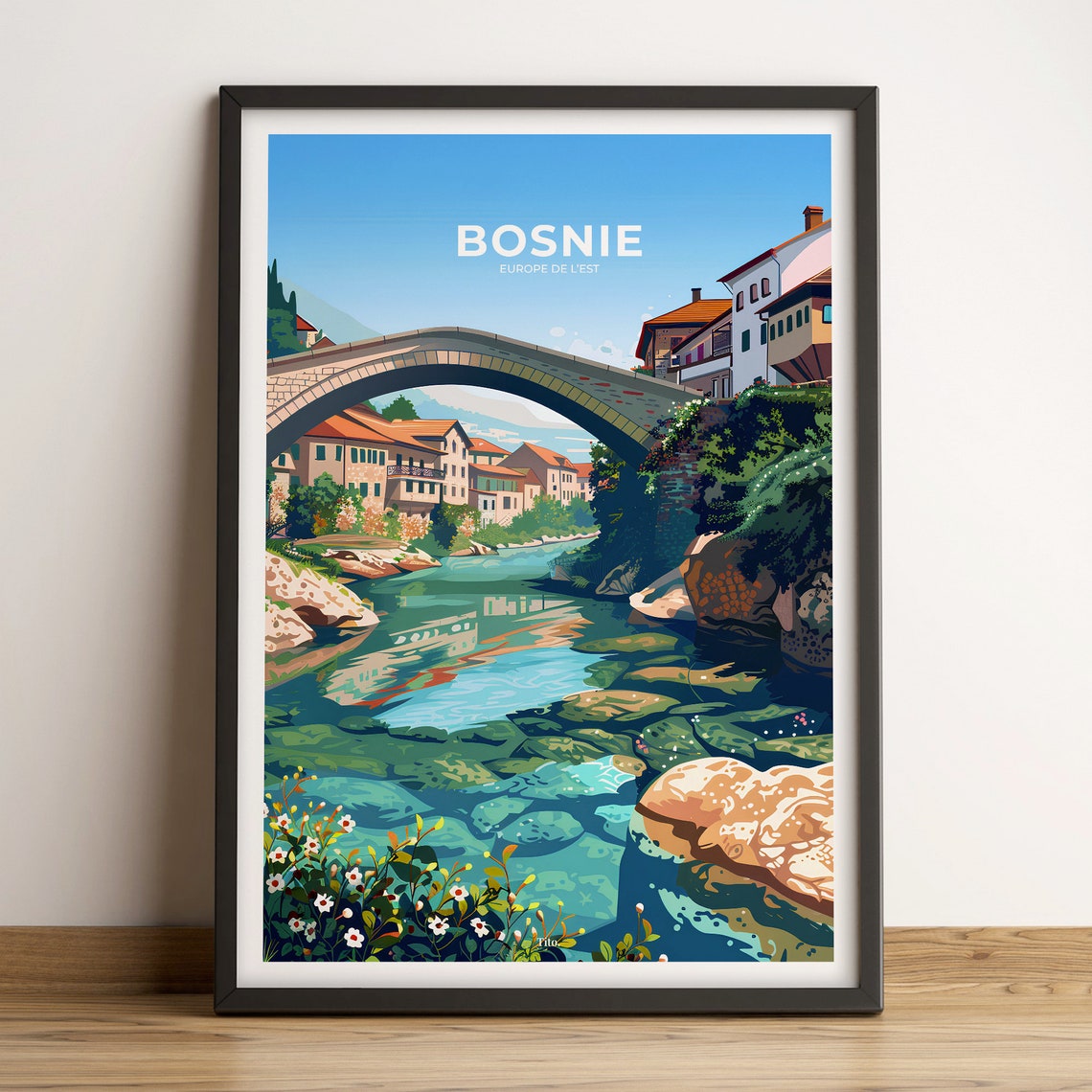 Bosnia Poster Bosnia Travel Poster Bosnia Art Print Bosnia Poster Bosnia In Europe Customizable Gift